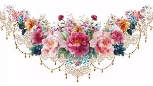 精美花卉蕾丝装饰图案