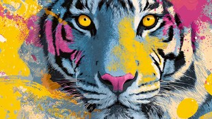 斑斓猛虎 色彩艺术呈现