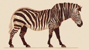 独特斑纹斑马艺术形象