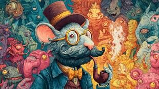 戴帽鼠绅士与奇幻生物群像