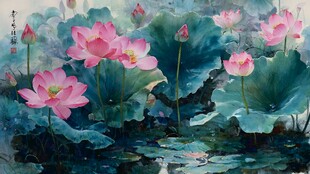 水墨荷花图 尽显清雅之美