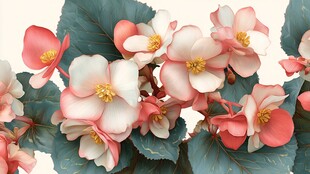 娇艳秋海棠绽放美丽姿态