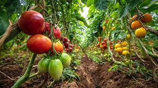 田园番茄硕果累累景象