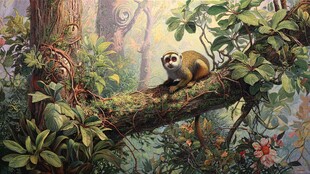 树栖狐猴的丛林静谧时刻