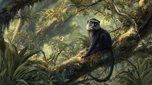 森林中的黑叶猴