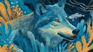 海底中的梦幻蓝狼