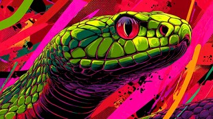 炫彩绿蛇 独特艺术风格呈现