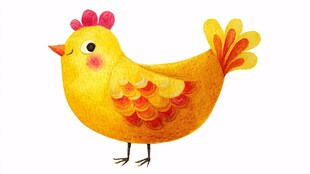 可爱小黄鸡插画