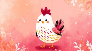 可爱卡通小鸡插画
