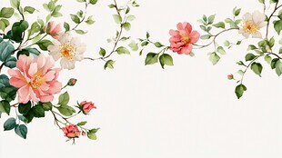 浪漫花卉边框装饰插画