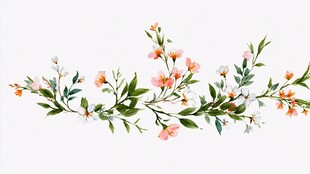 手绘清新花卉装饰图案