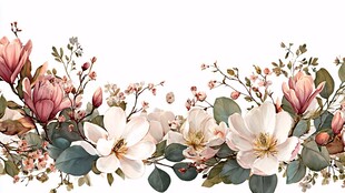 玉兰花环装饰图案