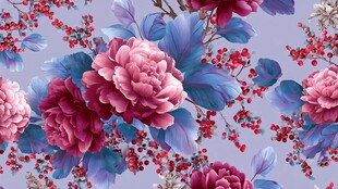 紫色花卉图案精美壁纸