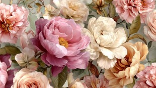 浪漫多彩花卉图案背景