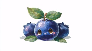 可爱卡通蓝莓插画