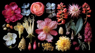 多彩花卉植物标本集合