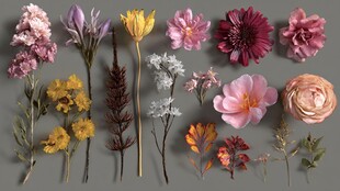 多彩花卉组合展示