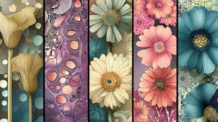 多彩花卉图案拼贴艺术