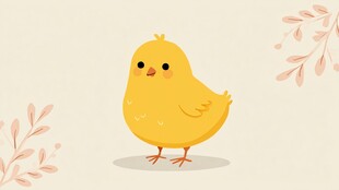 可爱小黄鸡插画