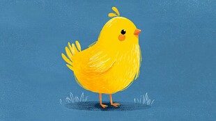 可爱小黄鸡插画