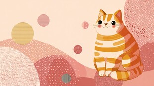 橘猫的梦幻几何背景世界