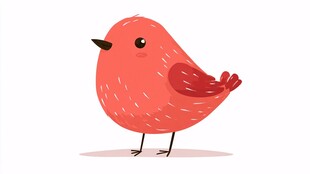 可爱粉红色小鸟卡通形象