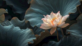 出水芙蓉 荷叶间的清雅绽放