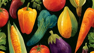 多彩手绘蔬菜集合