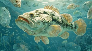 深海中多彩的大鱼与群鱼