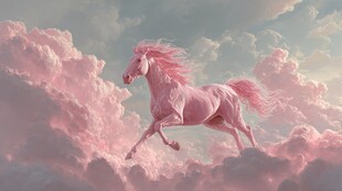 梦幻粉马在云端奔腾