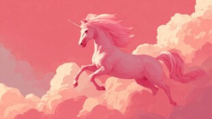 梦幻独角兽于云端驰骋