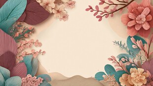 浪漫花卉边框背景图