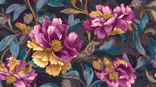 复古花卉图案精美壁纸