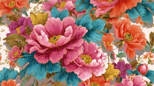 绚丽多彩花卉图案