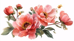 粉色娇艳绽放的美丽芍药