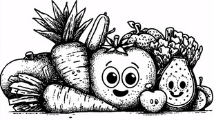 可爱卡通蔬菜水果大集合