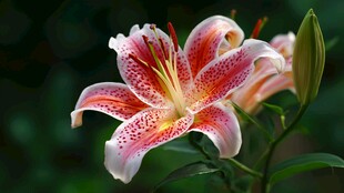 娇艳斑点百合绽放瞬间