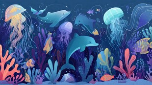 梦幻海底世界海洋生物绘景