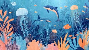 梦幻海底世界海洋生物图