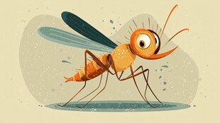 可爱卡通蚊子形象插画