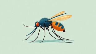 卡通风格的彩色蚊子插画