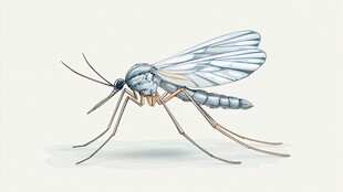 插画中的精致蚊子形象