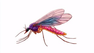彩色蚊子插画