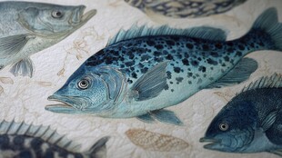 复古风海洋鱼类插画展示