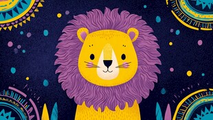 可爱紫鬃狮子的奇幻背景