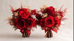 红玫瑰精美花束装饰
