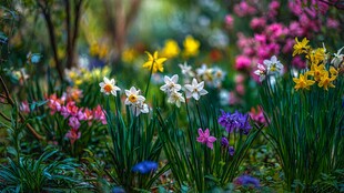 春日繁花盛放的绚烂景致