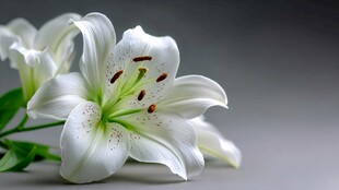 纯洁白百合绽放优雅