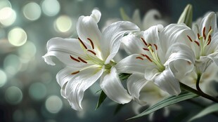 优雅绽放的纯洁白百合