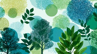 清新绿植图案背景设计